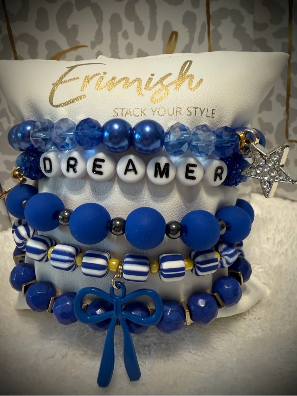 New ERIMISH Bracelets - 5 Pc - Blue - Custom Regular, Kids or Extended Size